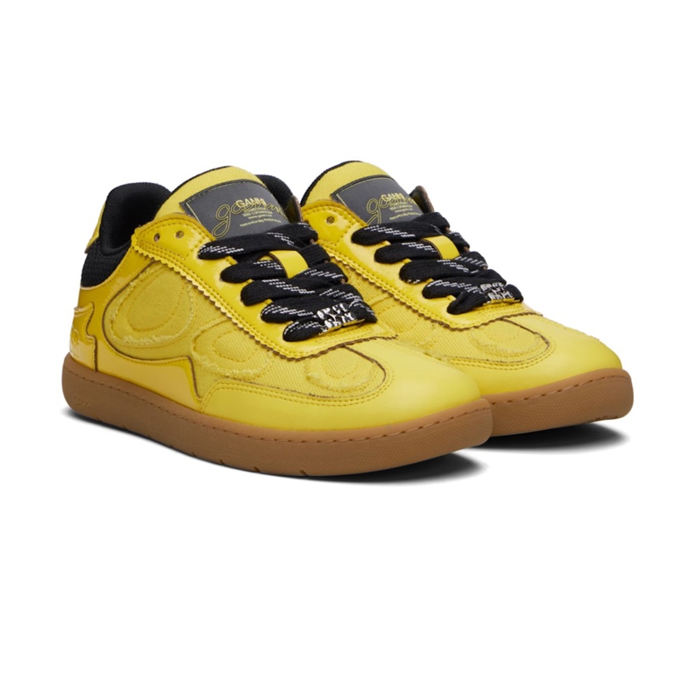 NEW Ganni Yellow Sneakers
